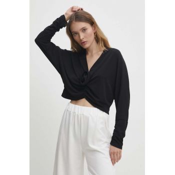 Answear Lab bluza femei, culoarea negru, neted