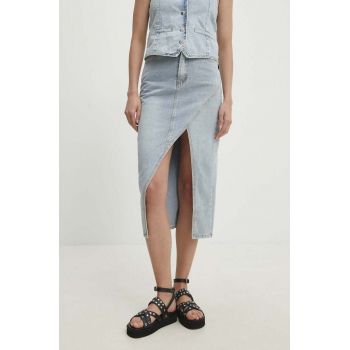 Answear Lab fusta jeans midi, drept