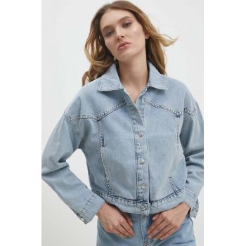 Answear Lab geacă din denim femei, de tranziție, oversized