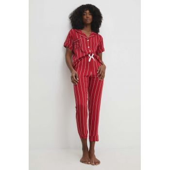 Answear Lab pijama femei, culoarea rosu