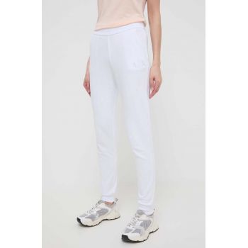 Armani Exchange pantaloni de trening din bumbac culoarea alb, neted, 3DYP82 YJFDZ de firma original