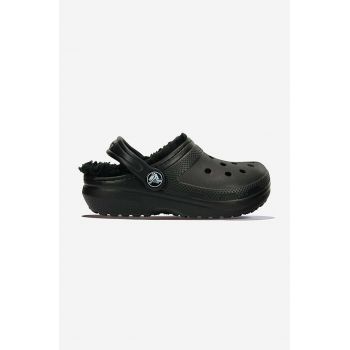 Crocs papuci Lined 207010 femei, culoarea negru 207010.BLACK-black