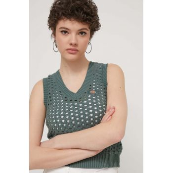 Dickies vestă din bumbac INGALLS VEST W culoarea verde, DK0A4YT3 ieftin