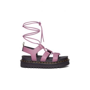 Dr. Martens sandale de piele Nartilla femei, culoarea roz, cu platforma, DM31617765