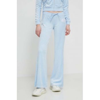 Juicy Couture pantaloni de trening din velur cu imprimeu