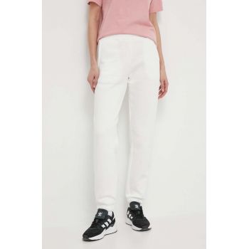 Peak Performance pantaloni de trening culoarea alb, neted