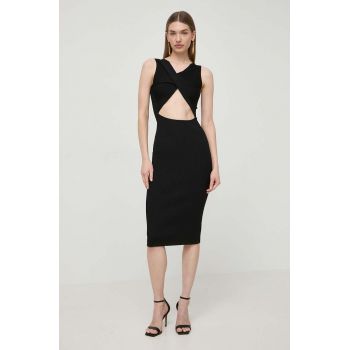 Silvian Heach rochie culoarea negru, midi, mulata