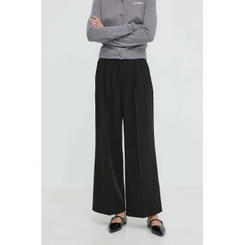 2NDDAY pantaloni 2ND Miles - Daily Sleek femei, culoarea negru, drept, high waist, 2000160151