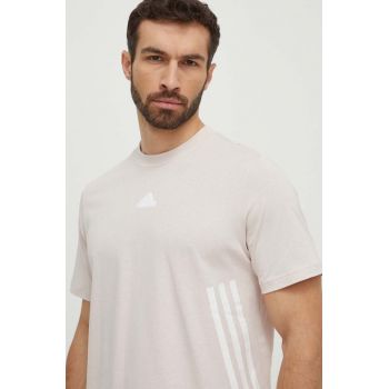 adidas tricou din bumbac barbati, culoarea roz, cu imprimeu, IX5201 de firma original