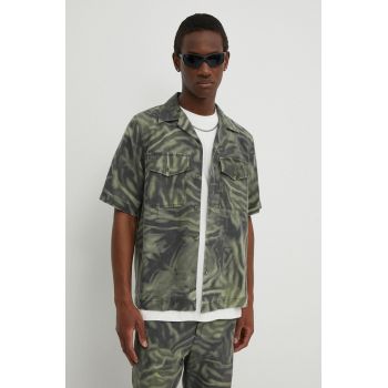 Diesel cămașă S-SAM-ZEBRA bărbați, culoarea verde, regular, A13391.0WGAL