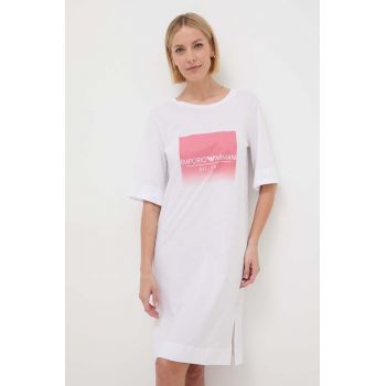 Emporio Armani Underwear cămașă de noapte din bumbac culoarea alb, bumbac, 164687 4R255