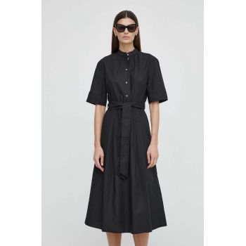 Marc O'Polo rochie culoarea negru, midi, evazati, 403104121355 de firma originala