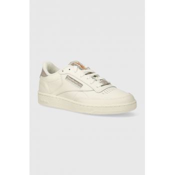 Reebok Classic sneakers din piele Club C 85 culoarea bej, 100074162