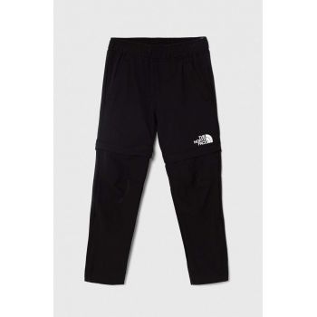 The North Face pantaloni copii PARAMOUNT CONVERTIBLE culoarea negru, neted