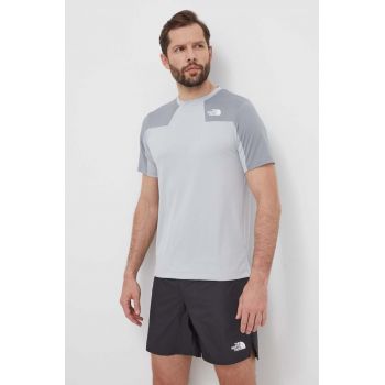 The North Face tricou sport Mountain Athletics culoarea gri, modelator, NF0A87JJJ4U1