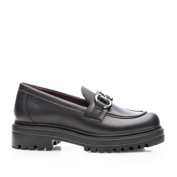 Pantofi casual damă din piele naturală, Leofex - 034 Negru Box de firma originala