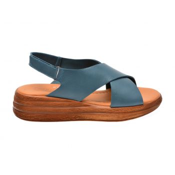 Sandale casual IMAGE albastre, 4904, din piele naturala de firma originale