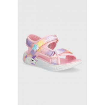 Skechers sandale copii UNICORN DREAMS SANDAL MAJESTIC BLISS culoarea roz ieftine