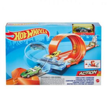 Hot Wheels Circuit Rapid Cu Lansator Pentru Cascadorii Si Masinuta Exclusiva