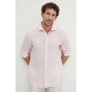 Joop! camasa de in Pai culoarea roz, cu guler italian, regular, 30041389 10011212 de firma originala
