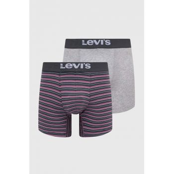 Levi's boxeri 2-pack barbati, culoarea gri