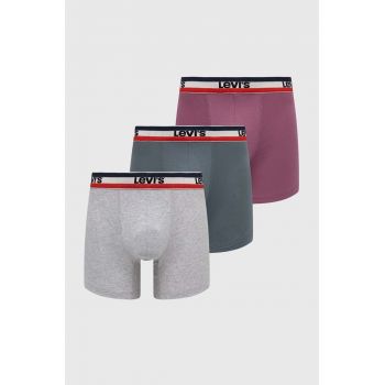 Levi's boxeri 3-pack barbati, culoarea roz de firma originali