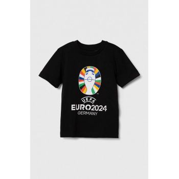 adidas Performance tricou de bumbac pentru copii culoarea negru, cu imprimeu