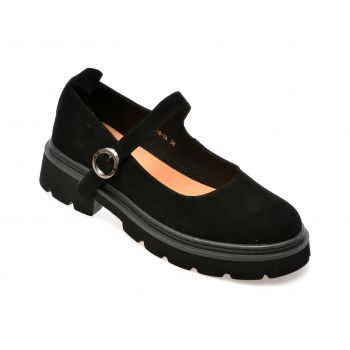 Pantofi casual GRYXX negri, V114D18, din piele intoarsa de firma originala
