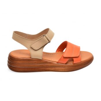 Sandale casual IMAGE portocalii, 4902, din piele naturala