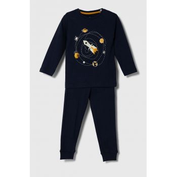zippy pijamale de bumbac pentru copii culoarea albastru marin, cu imprimeu de firma originale