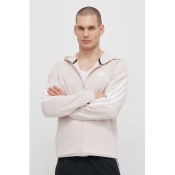 adidas bluza barbati, culoarea roz, cu glugă, cu imprimeu, IR9207 de firma originala