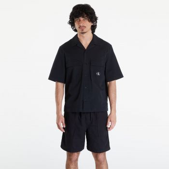 Calvin Klein Jeans Seersucker Short Sleeve Shirt Black ieftin