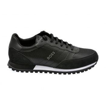 Pantofi sport BOSS negri, 8133, din material textil la reducere