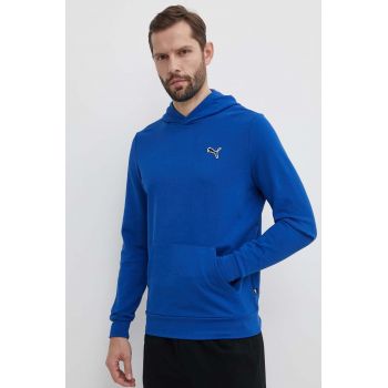 Puma hanorac de bumbac BETTER ESSENTIALS bărbați, culoarea bleumarin, cu glugă, uni 675978 ieftin