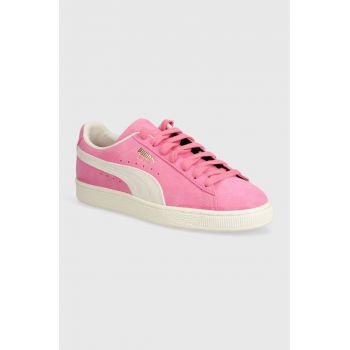 Puma sneakers din piele intoarsă Suede Neon culoarea roz, 396507 de firma originali