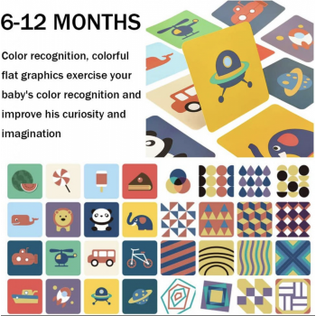 Set 16 carduri STEM alb-negru, de stimulare vizuala pentru bebelusi 6-12 luni de firma originala