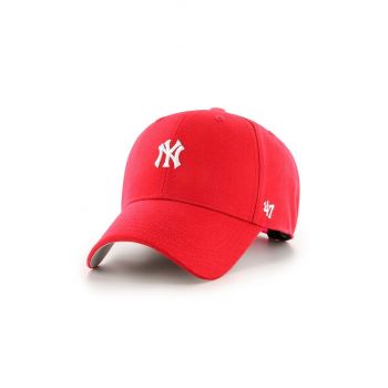 47brand șapcă de baseball din bumbac MLB New York Yankees culoarea rosu, cu imprimeu, B-BRMPS17WBP-RD ieftina