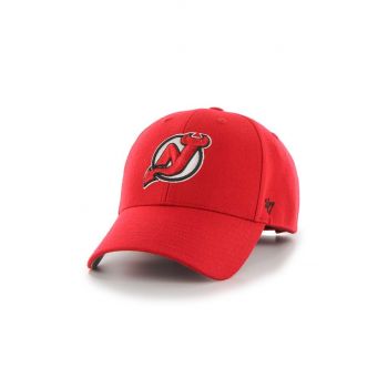 47brand șapcă din amestec de lână NHL New Jersey Devils culoarea rosu, cu imprimeu, H-MVP11WBV-RD ieftina