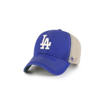 47brand sapca MLB Los Angeles Dodgers culoarea albastru marin, modelator, B-TRWLR12GWP-RYC de firma originala