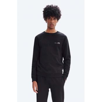 A.P.C. hanorac de bumbac Sweat Item bărbați, culoarea negru, uni COEAS.H27608-DARKNAVY de firma original