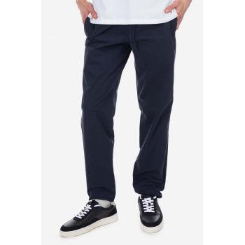 A.P.C. pantaloni de bumbac culoarea bleumarin, drept COGBM.H08354-MARINE de firma originali