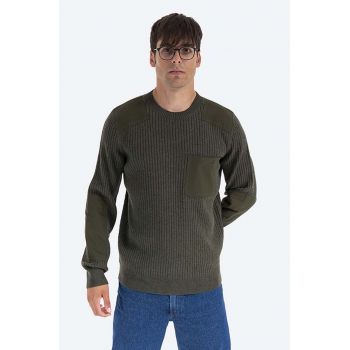 A.P.C. pulover de lână bărbați, culoarea verde, light WVBAK.H23052-KHAKI de firma original