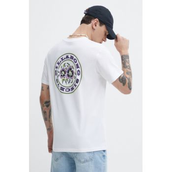 Billabong tricou din bumbac barbati, culoarea alb, cu imprimeu, ABYZT02264 ieftin