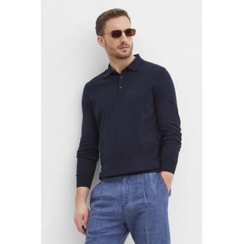 BOSS pulover de bumbac culoarea albastru marin, light, 50506025