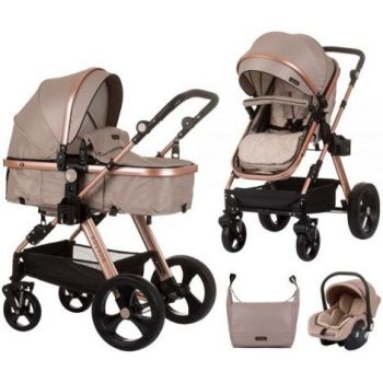 Carucior Chipolino Havana 3 in 1 golden beige la reducere