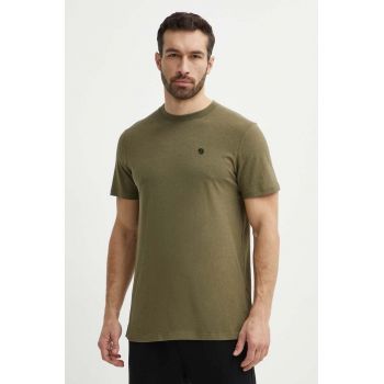 Fjallraven tricou Hemp Blend barbati, culoarea verde, cu imprimeu, F12600215