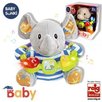 Jucarie interactiva bebe cu activitati si lumini 20 cm - Elefant la reducere