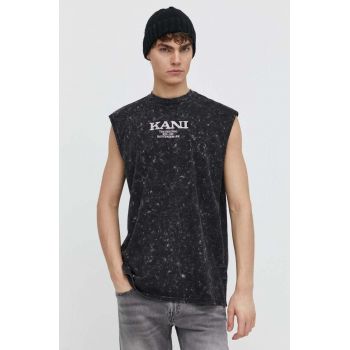 Karl Kani tricou din bumbac barbati, culoarea negru ieftin