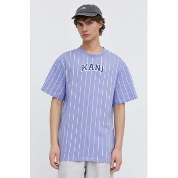 Karl Kani tricou din bumbac barbati, culoarea violet, modelator de firma original