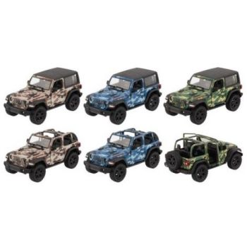 Masinuta die-cast Jeep Wrangler 2018, scara 1:34, cu functie pull-back, 12.5 cm lungime de firma originala